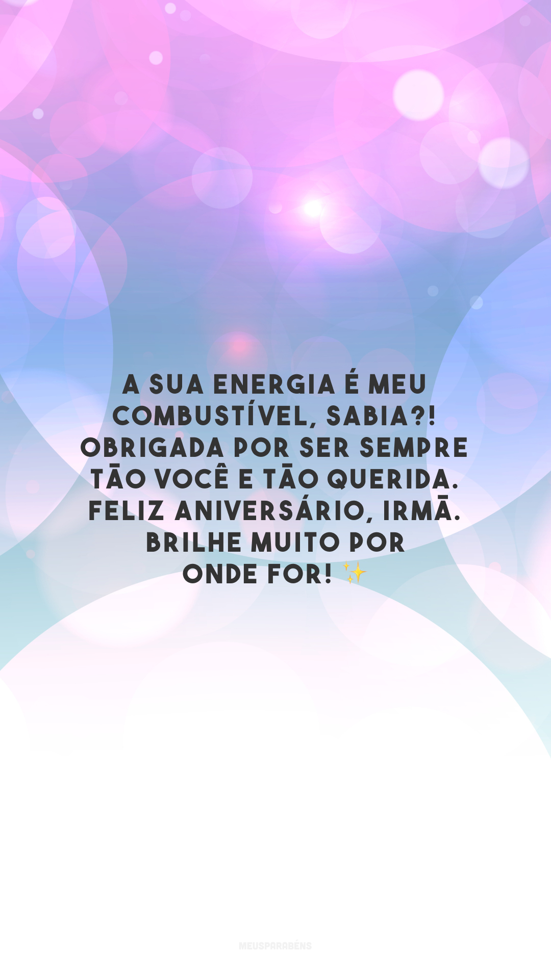 A sua energia é meu combustível, sabia?! Obrigada por ser sempre tão você e tão querida. Feliz aniversário, irmã. Brilhe muito por onde for! ✨