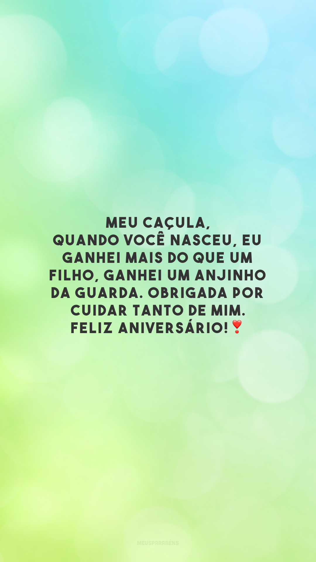 Meu caçula, quando você nasceu, eu ganhei mais do que um filho, ganhei um anjinho da guarda. Obrigada por cuidar tanto de mim. Feliz aniversário!❣️