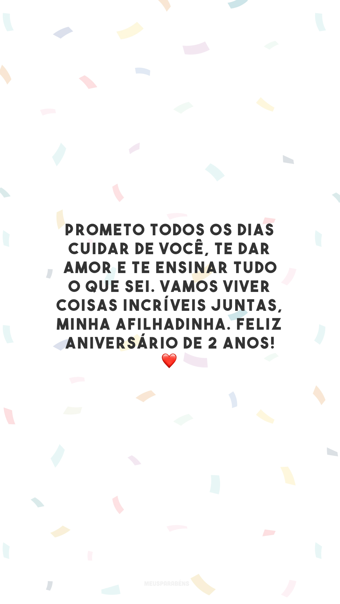 Prometo todos os dias cuidar de você, te dar amor e te ensinar tudo o que sei. Vamos viver coisas incríveis juntas, minha afilhadinha. Feliz aniversário de 2 anos! ❤️