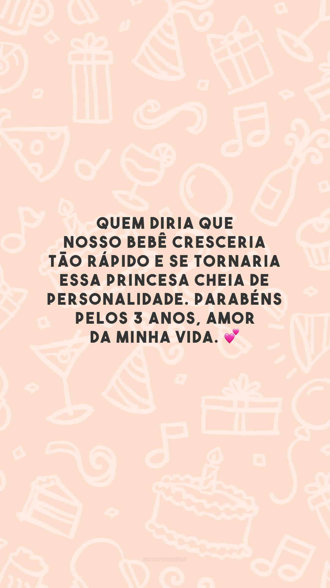 Quem diria que nosso bebê cresceria tão rápido e se tornaria essa princesa cheia de personalidade. Parabéns pelos 3 anos, amor da minha vida. 💕