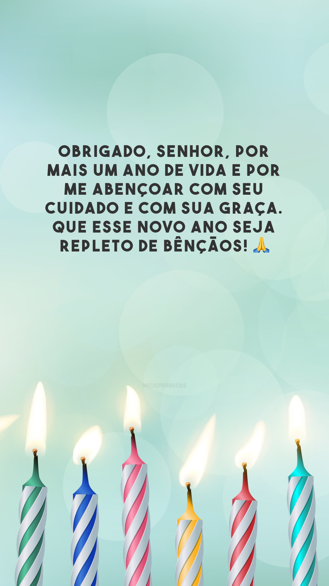 Obrigado, Senhor, por mais um ano de vida e por me abençoar com seu cuidado e com sua graça. Que esse novo ano seja repleto de bênçãos! 🙏