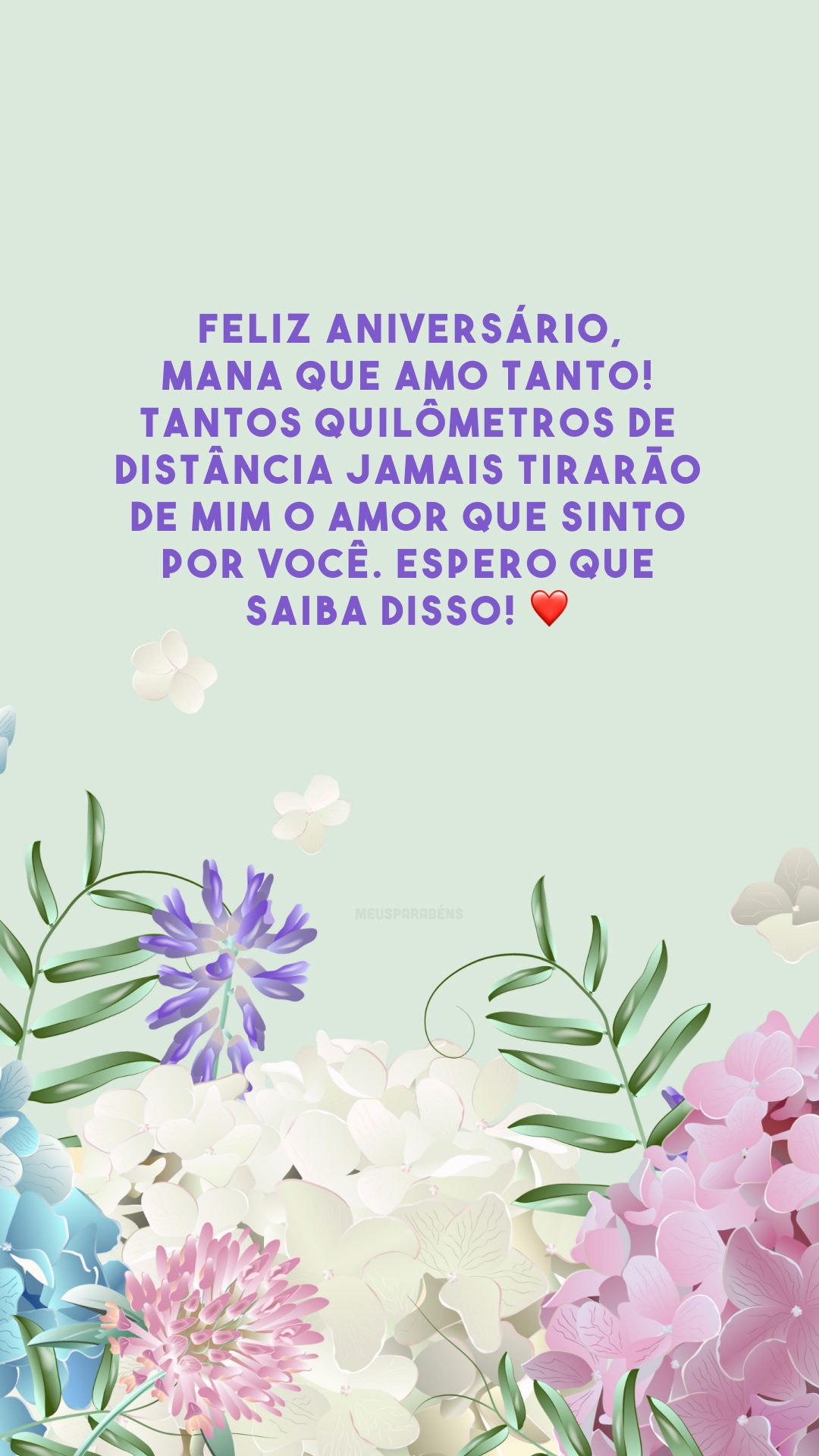 Feliz aniversário, mana que amo tanto! Tantos quilômetros de distância jamais tirarão de mim o amor que sinto por você. Espero que saiba disso! ❤️