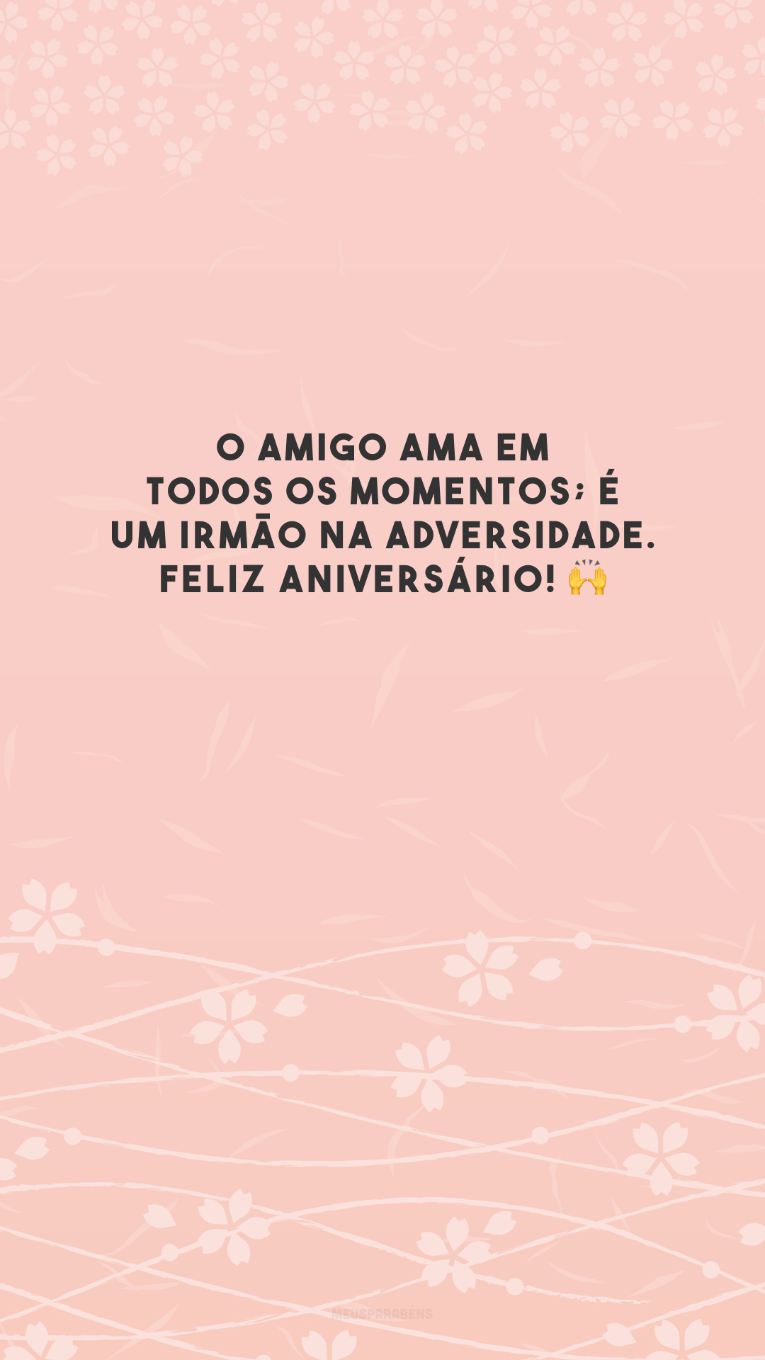 O amigo ama em todos os momentos; é um irmão na adversidade. Feliz aniversário! 🙌