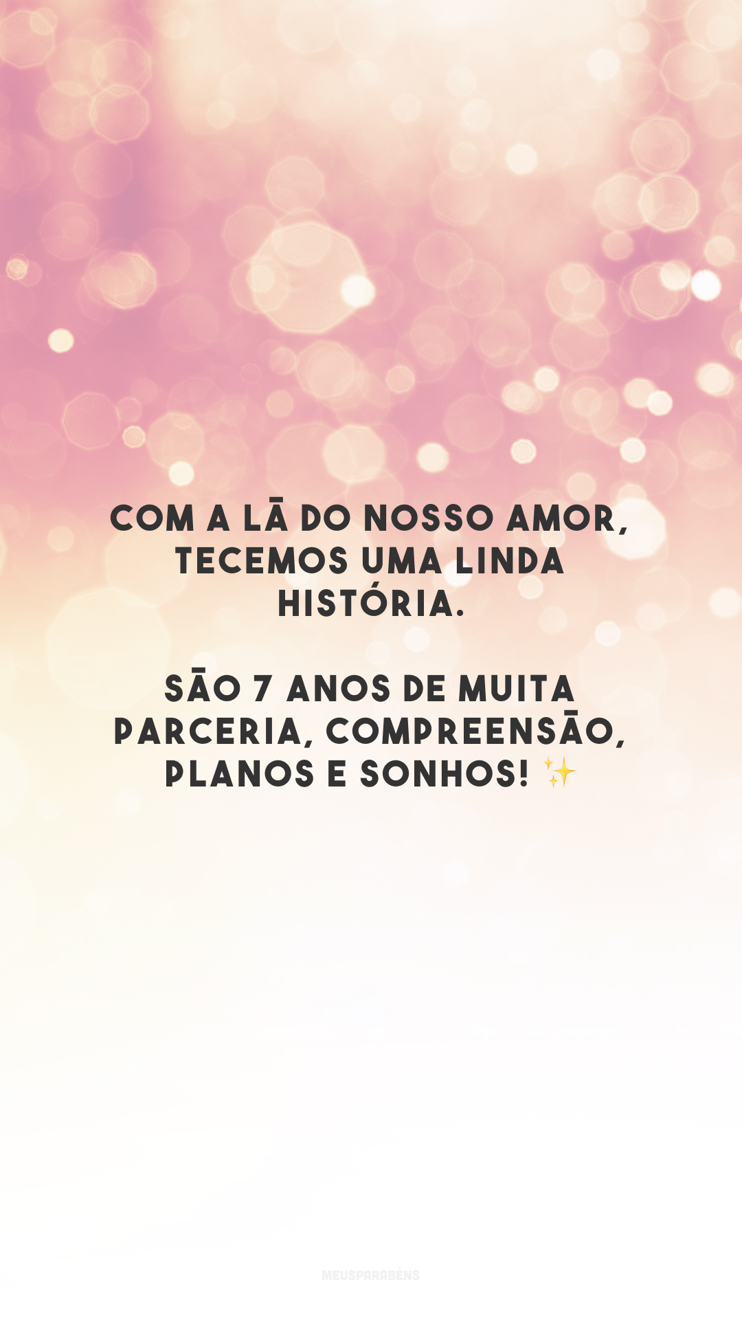 Com a lã do nosso amor, tecemos uma linda história. São 7 anos de muita parceria, compreensão, planos e sonhos! ✨