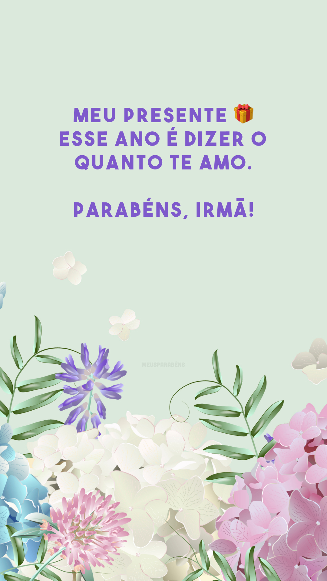 Meu presente 🎁 esse ano é dizer o quanto te amo. Parabéns, irmã!