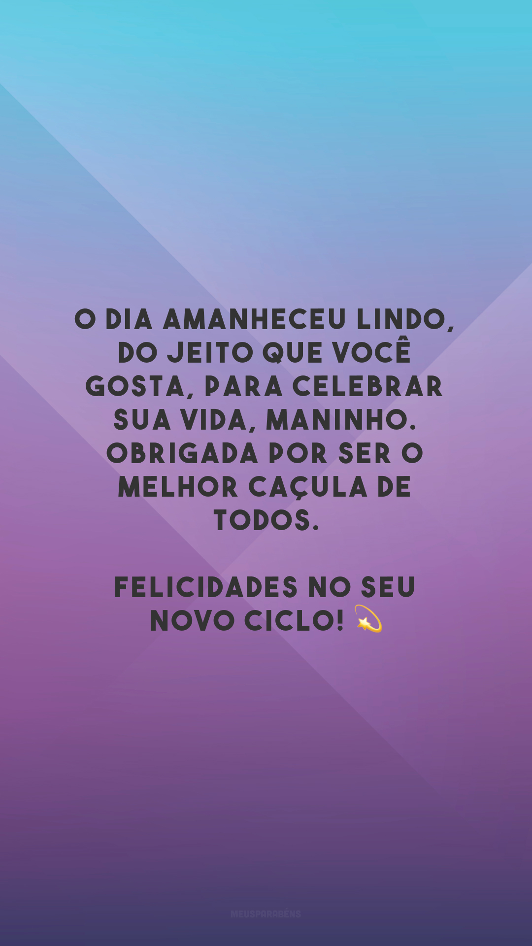 O dia amanheceu lindo, do jeito que você gosta, para celebrar sua vida, maninho. Obrigada por ser o melhor caçula de todos. Felicidades no seu novo ciclo! 💫