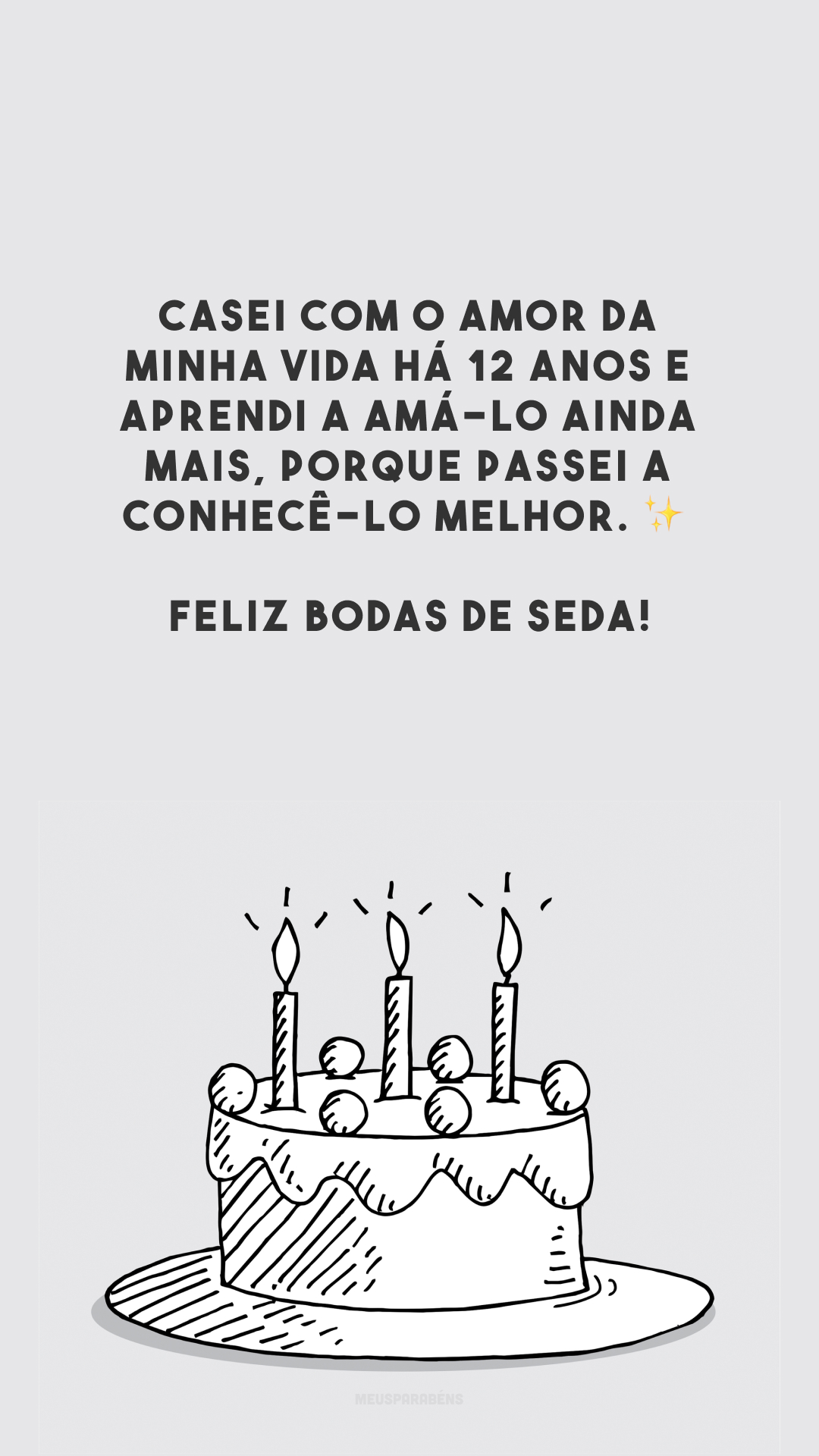 Casei com o amor da minha vida há 12 anos e aprendi a amá-lo ainda mais, porque passei a conhecê-lo melhor. ✨ Feliz bodas de seda!