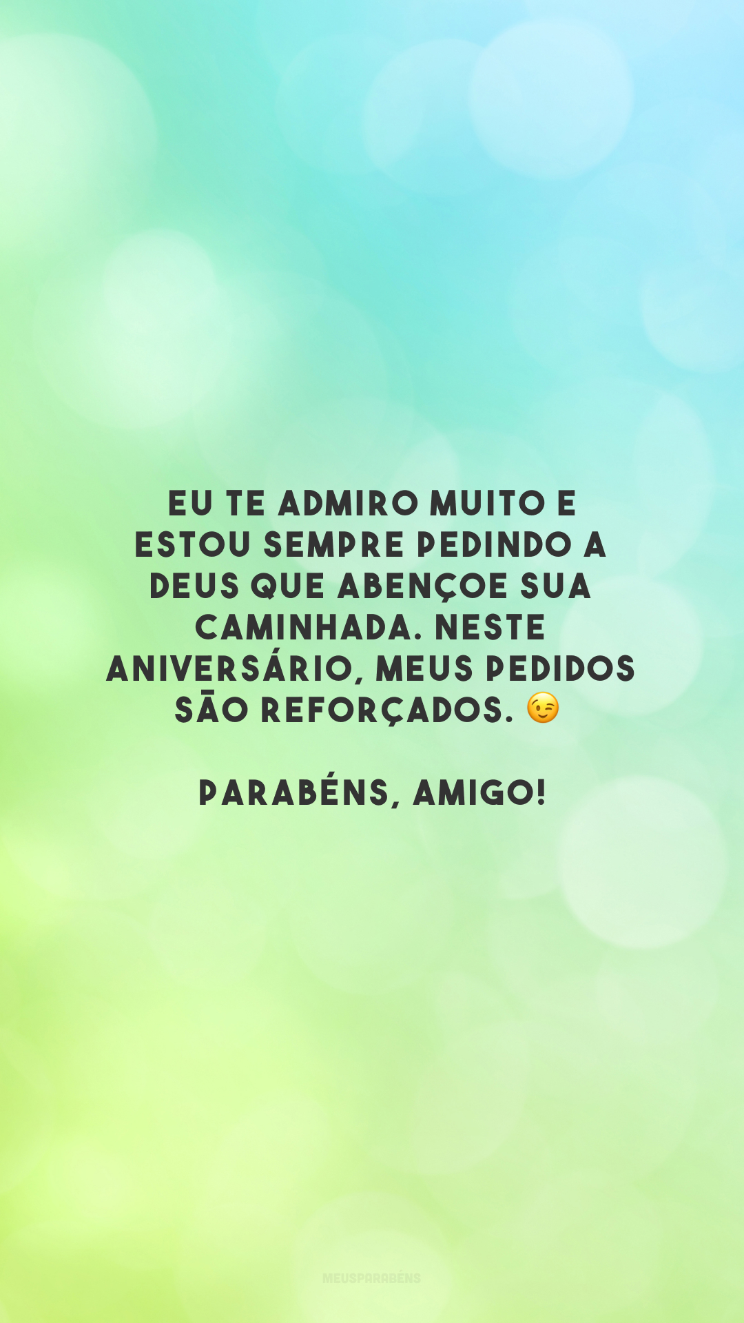 Eu te admiro muito e estou sempre pedindo a Deus que abençoe sua caminhada. Neste aniversário, meus pedidos são reforçados. 😉 Parabéns, amigo!