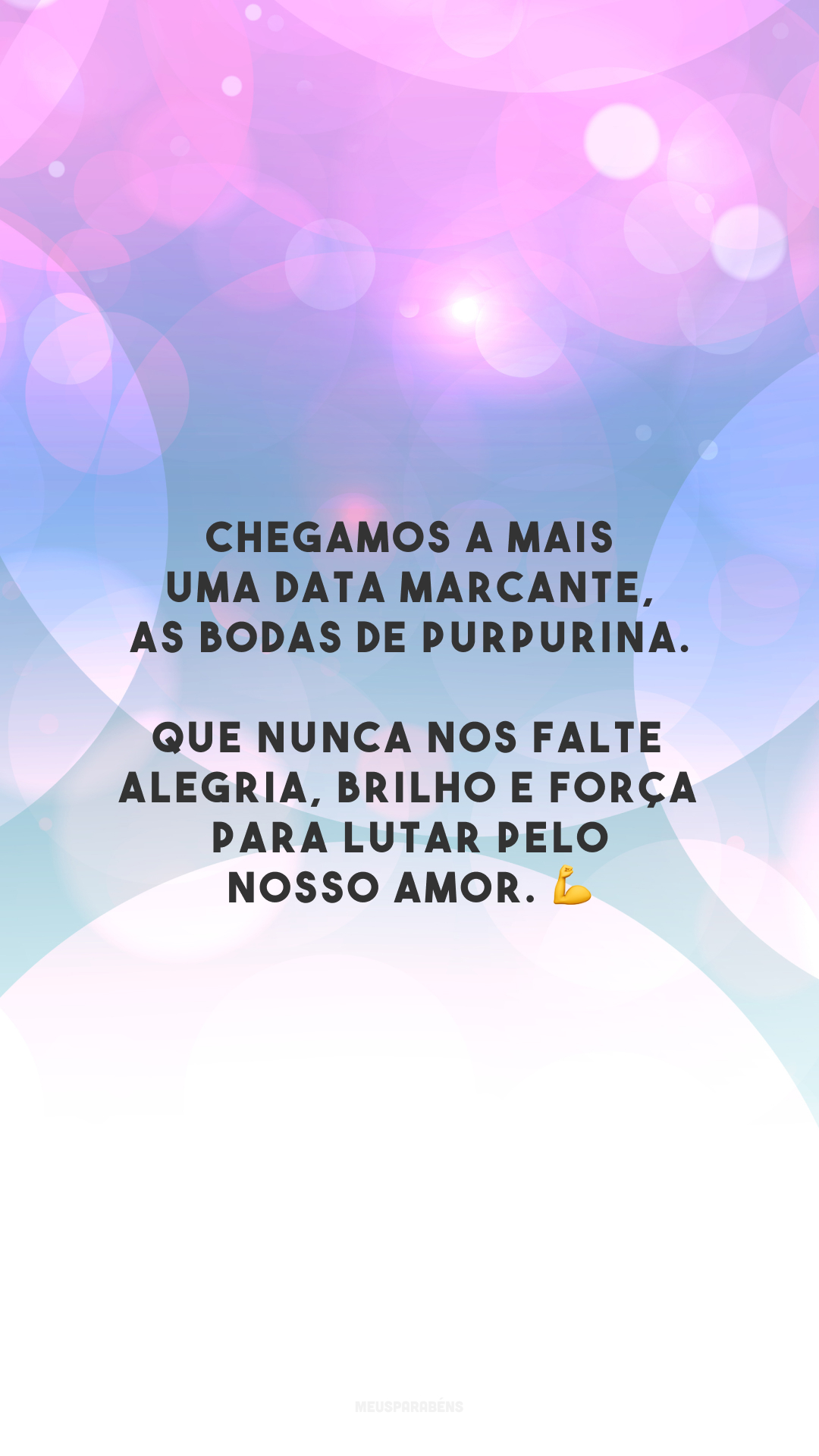 Chegamos a mais uma data marcante, as bodas de purpurina. Que nunca nos falte alegria, brilho e força para lutar pelo nosso amor. 💪