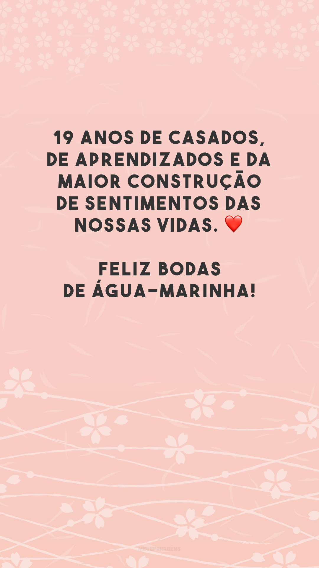 19 anos de casados, de aprendizados e da maior construção de sentimentos das nossas vidas. ❤️ Feliz bodas de água-marinha!