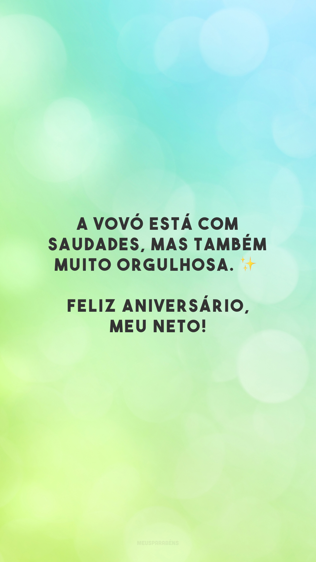 A vovó está com saudades, mas também muito orgulhosa. ✨ Feliz aniversário, meu neto!